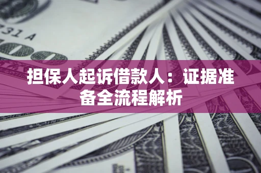 济南担保人起诉借款人：证据准备全流程解析