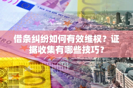 济南借条纠纷如何有效维权？证据收集有哪些技巧？